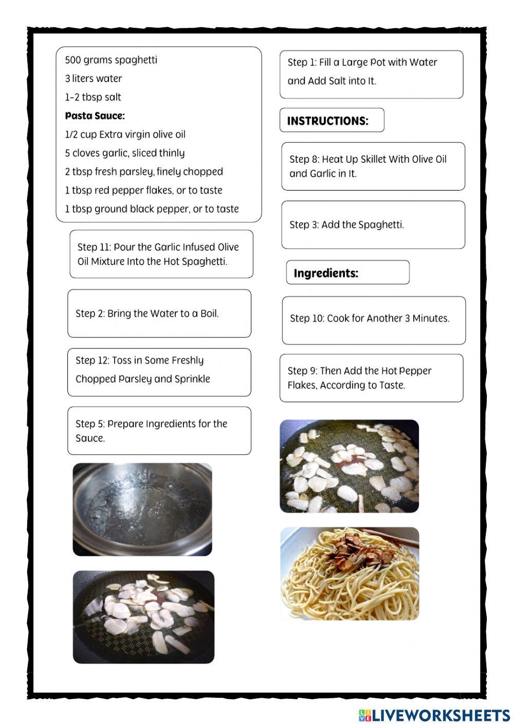 PROCEDURE TEXT - ACTIVITY II online exercise for | Live Worksheets