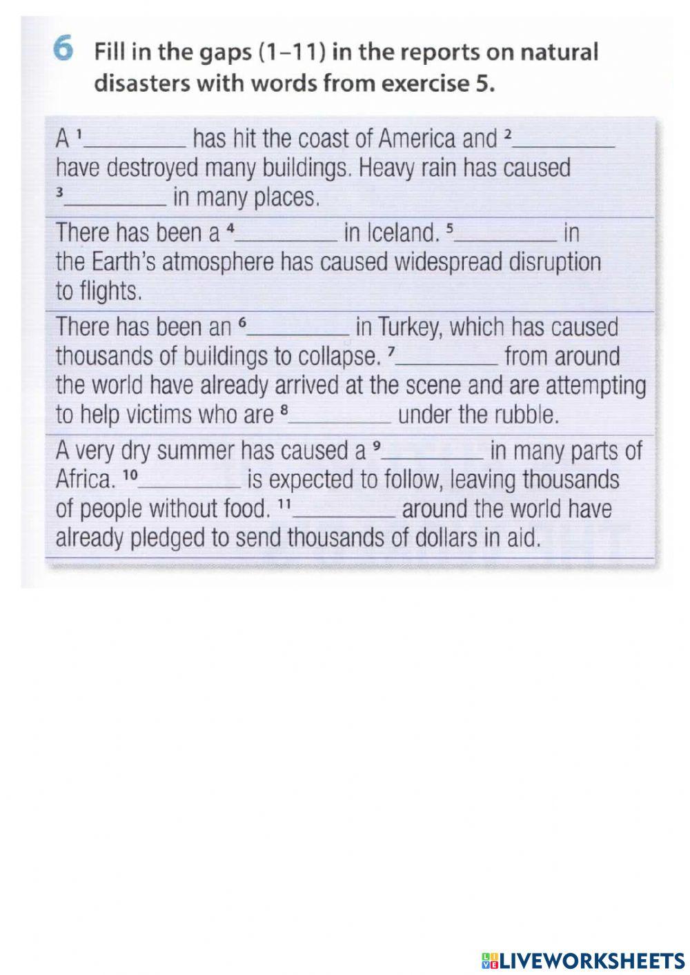 Oxford Exam trainer B1 Unit 12 Natural disasters