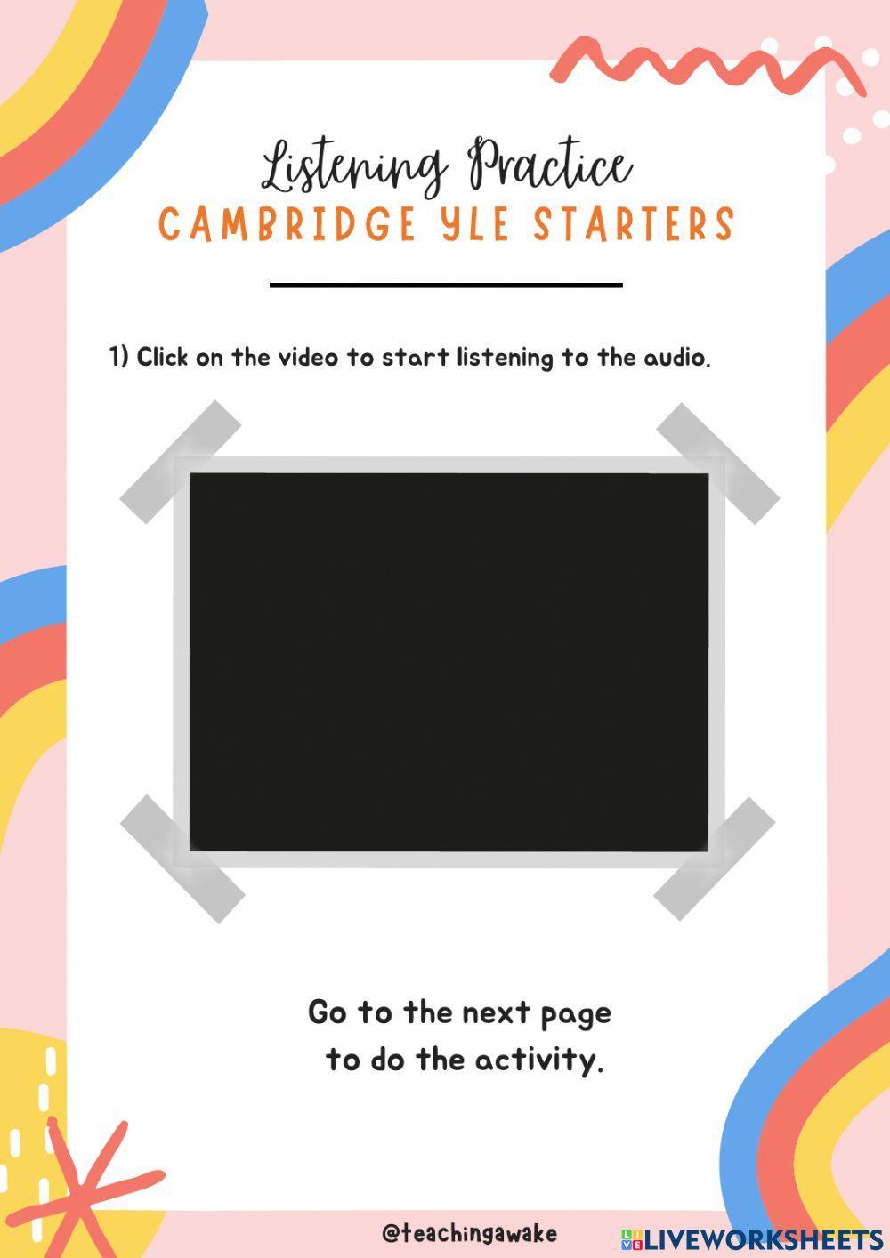 Starters Listening Practice Part 1 0824 teachingawake