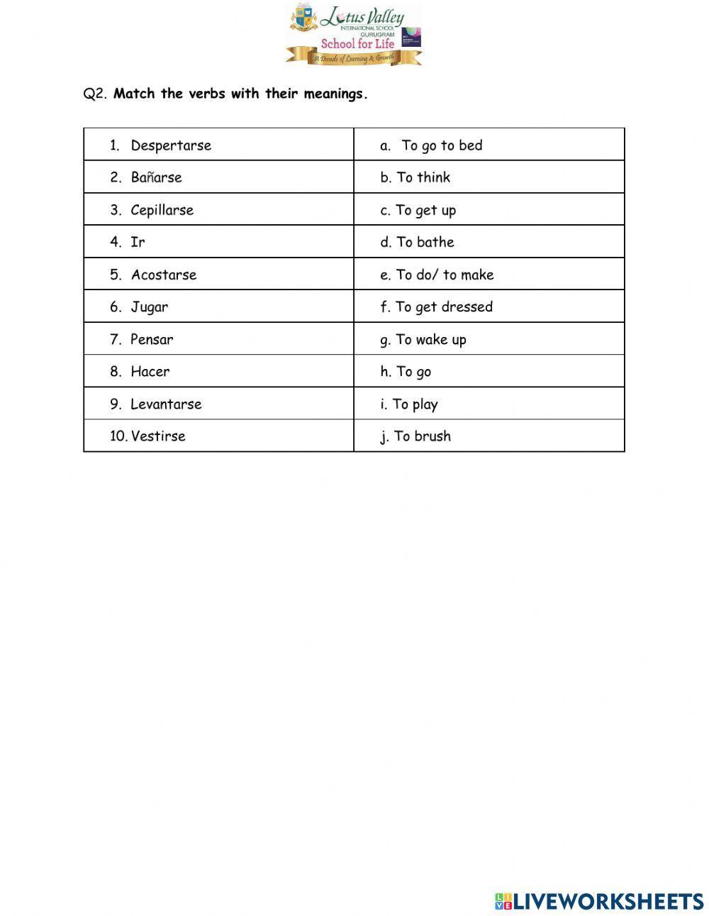 Irregulares y Reflexivos verbos