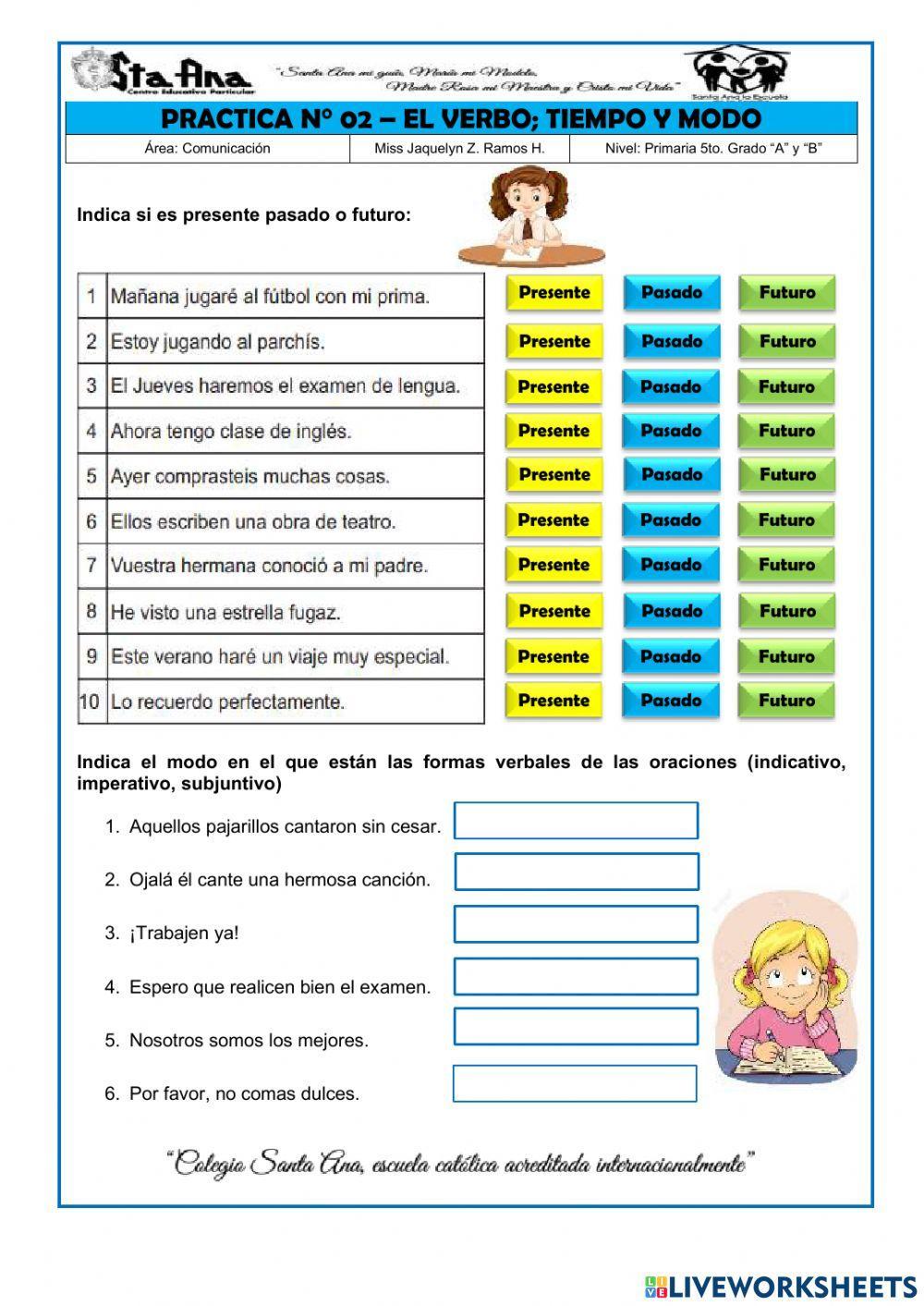 El verbo, modo y tiempo