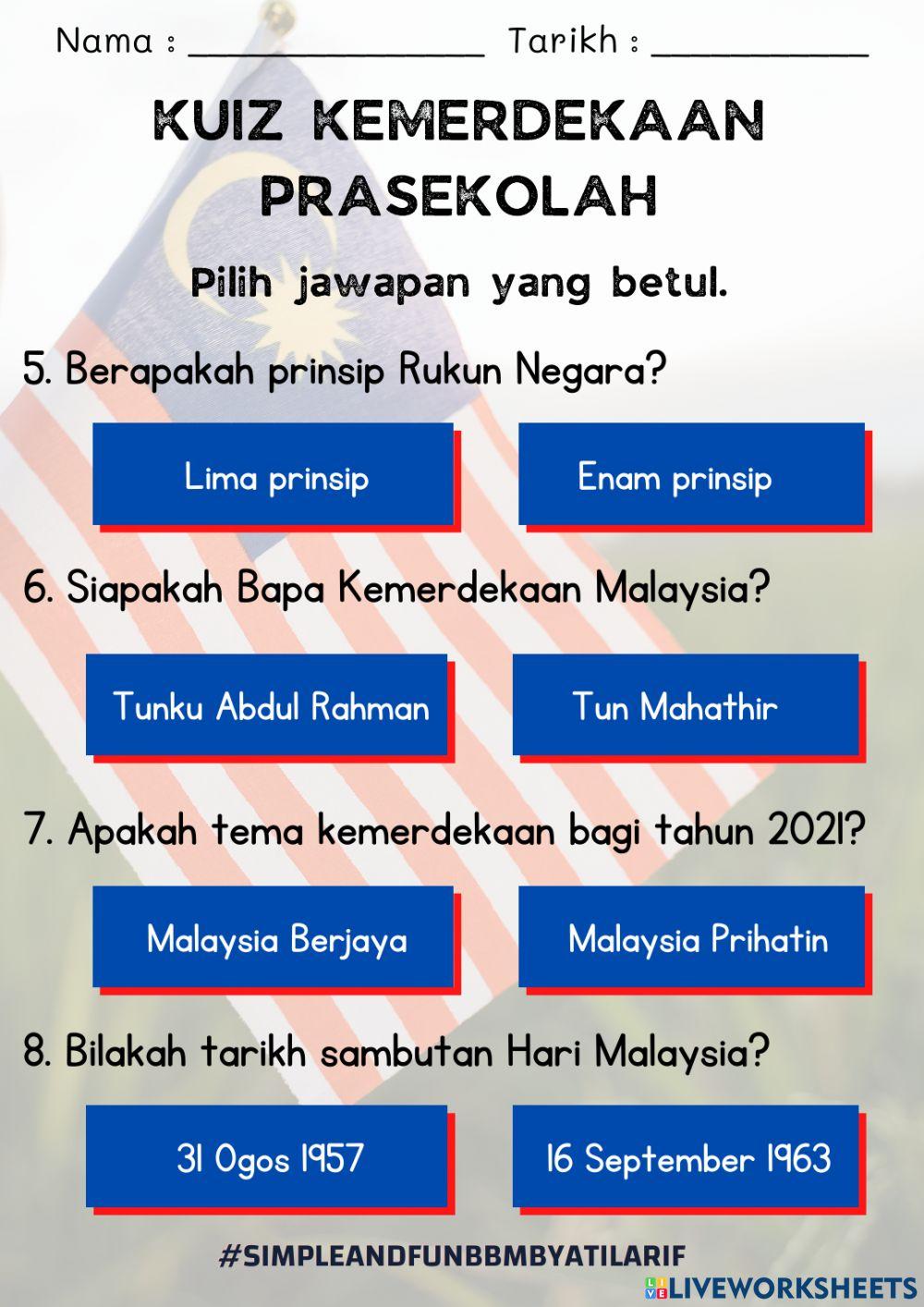 Kuiz Kemerdekaan Prasekolah