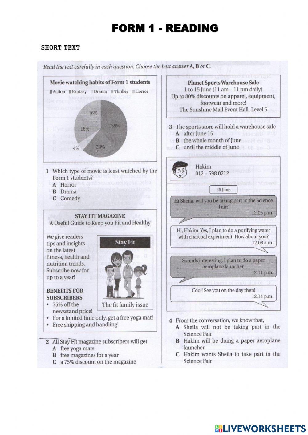 FORM 1 - READING