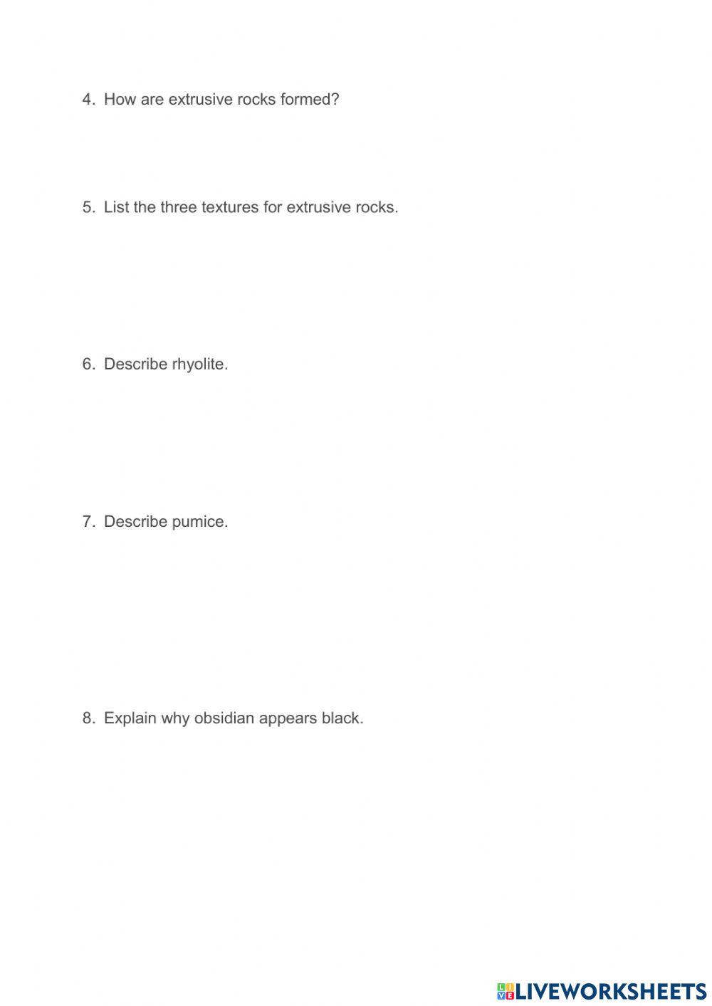 4.8 Intrusive and Extrusive Igneous Rocks