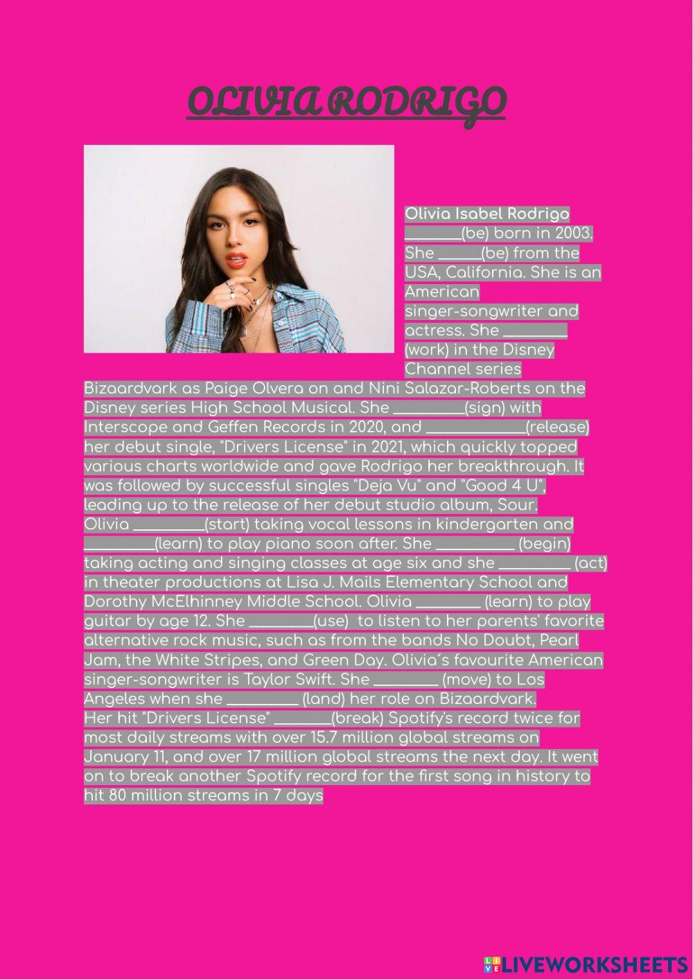 Olivia rodrigo biography