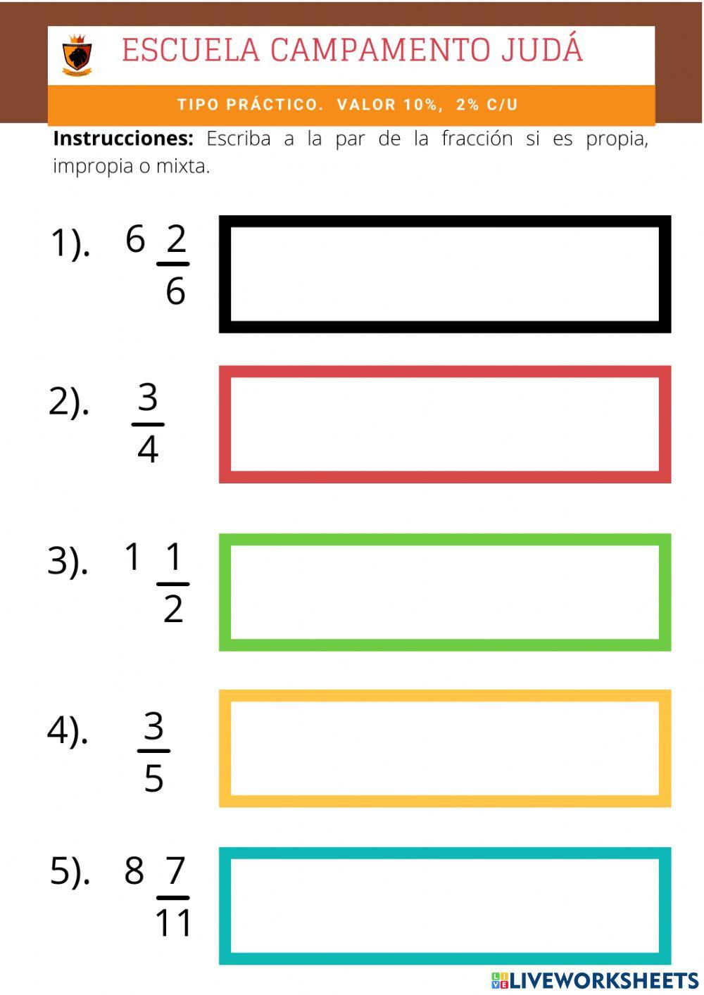 Examen de Matemáticas 5to. Grado