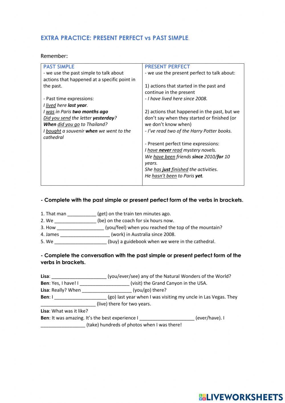 Present perfect and past simple