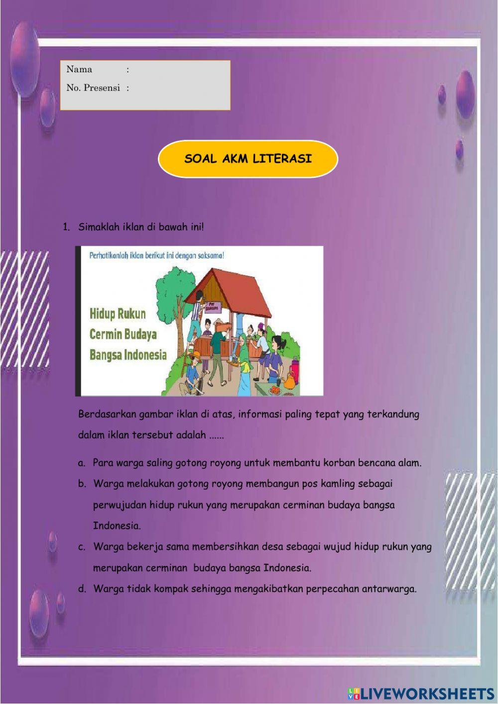 AKM Literasi Membaca 9 Sept 2021