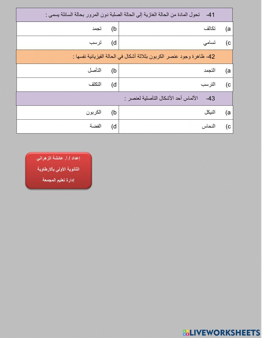 مراجعة حالات المادة