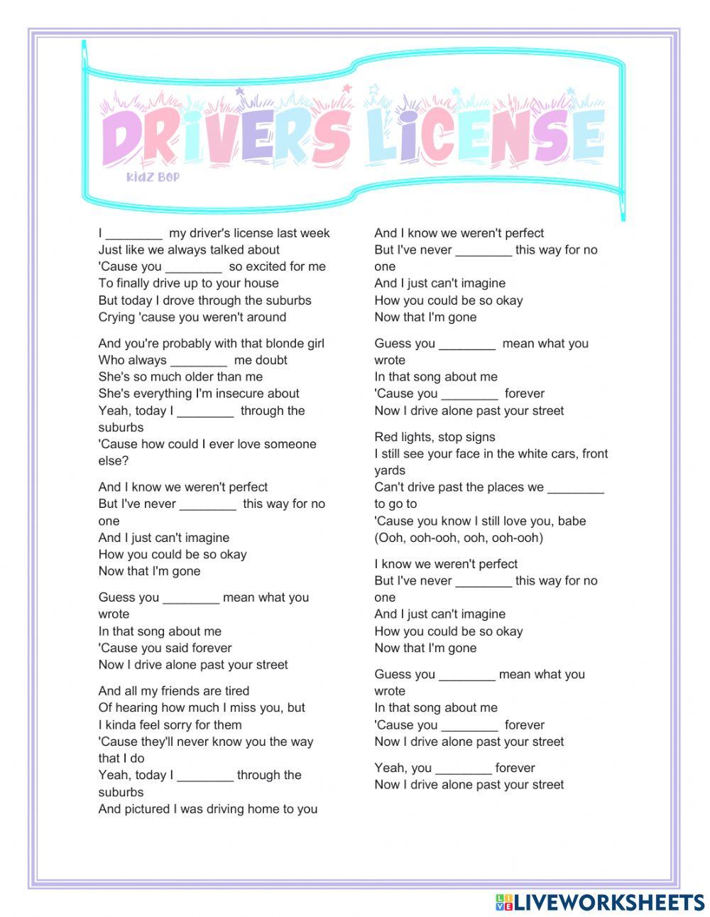 Drivers License Listening