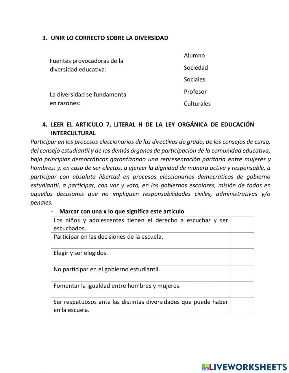 Igualdad y diversidad en la escuela