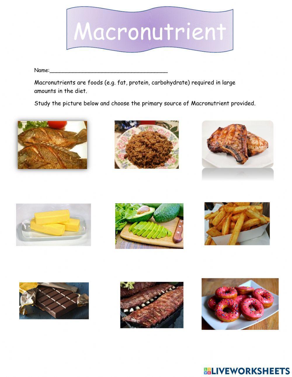 macronutrients-1371489-bianca-malcolm-liveworksheets