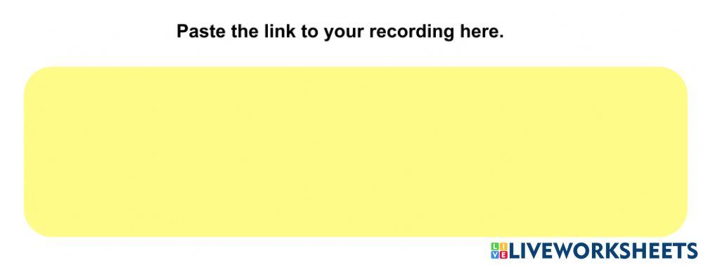 Speaking paste link to online audio recording