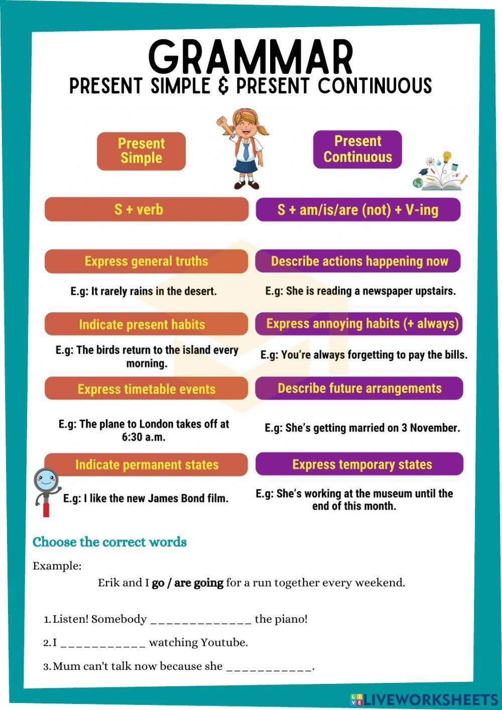Present Tense & Present Continuos