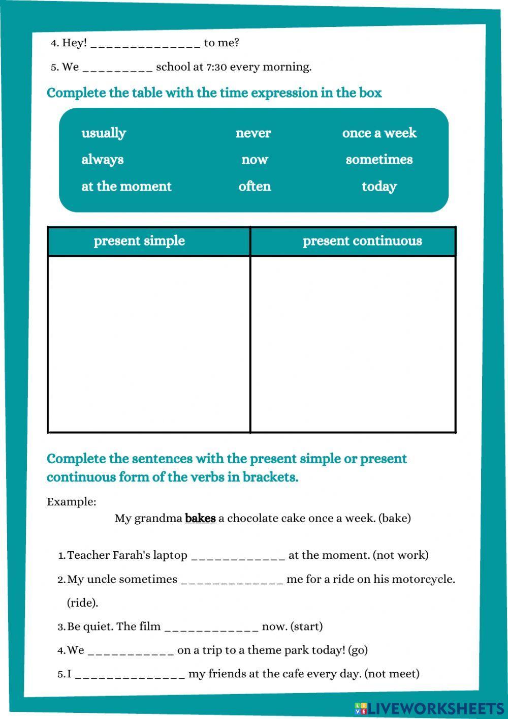 Present Tense & Present Continuos