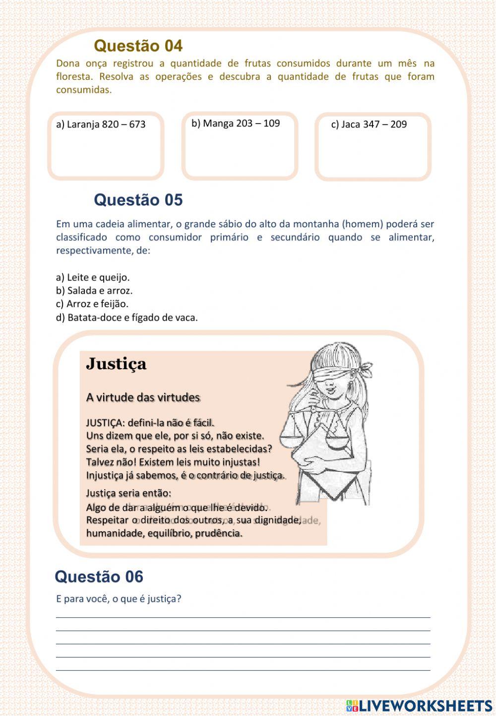 Atividade interdisciplinar