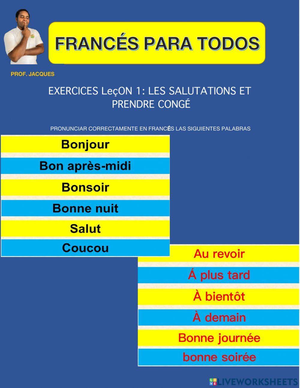 Les salutations et prendre congé