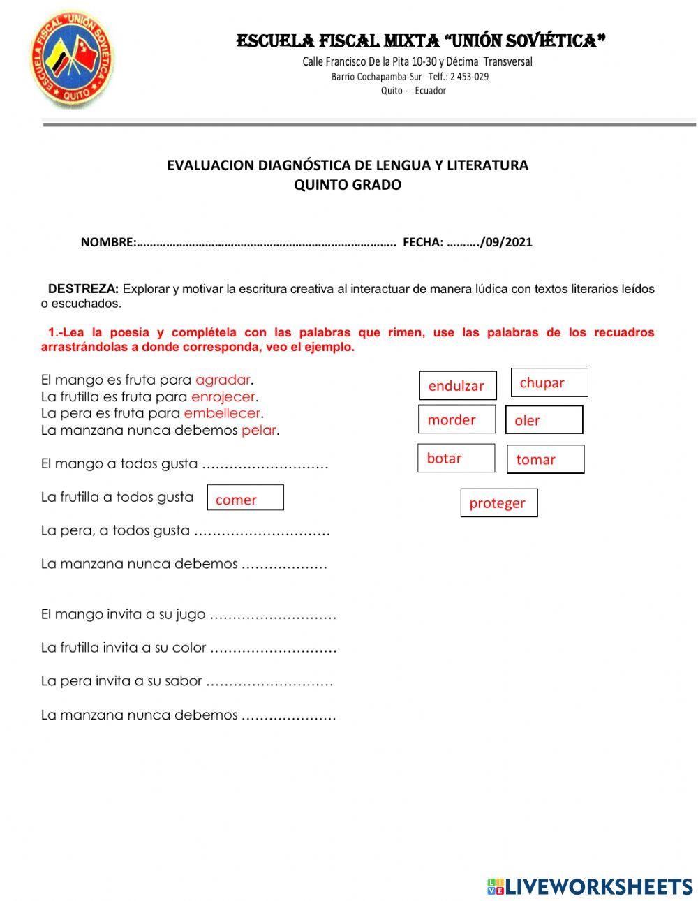 Evaluacion diagnostica