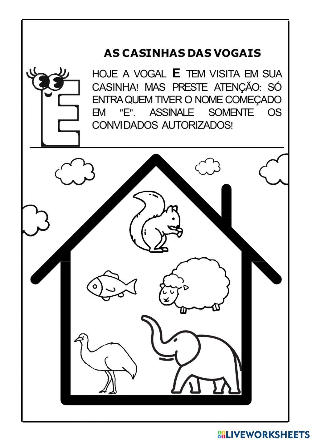 As casinhas das vogais