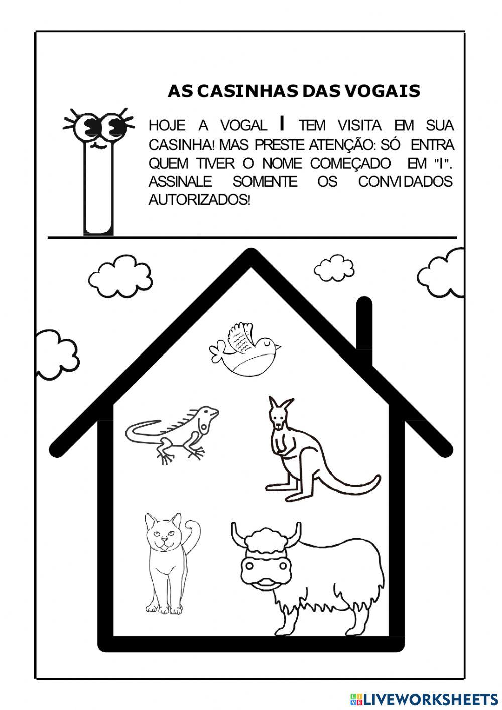 As casinhas das vogais