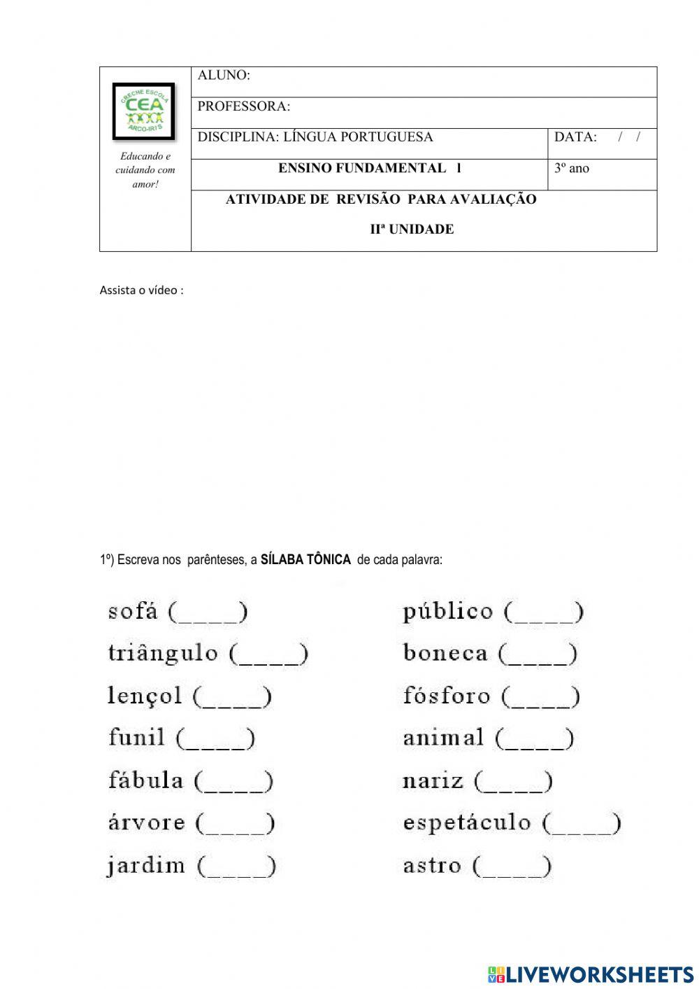 Revisão  de português