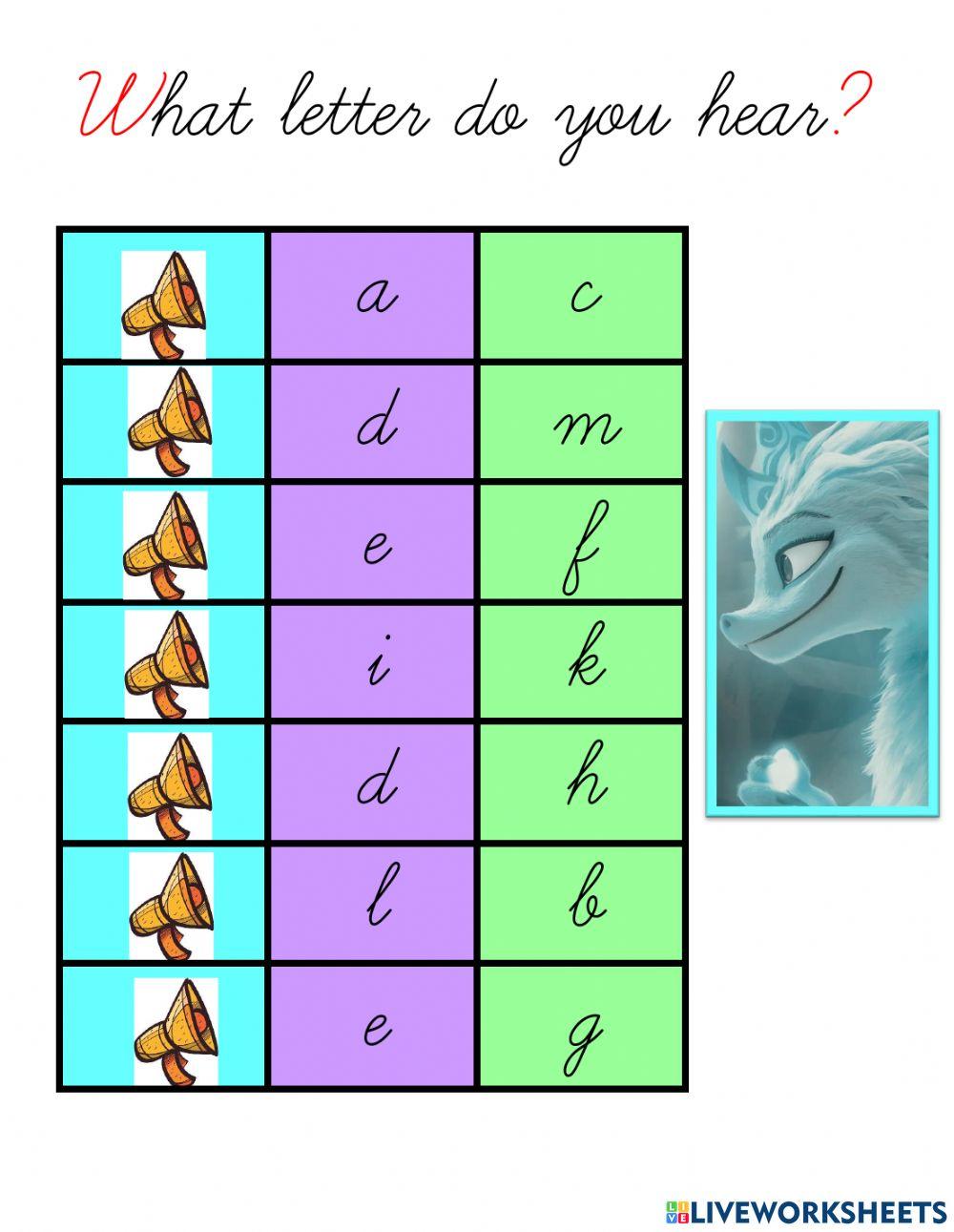 What letter do you hear?