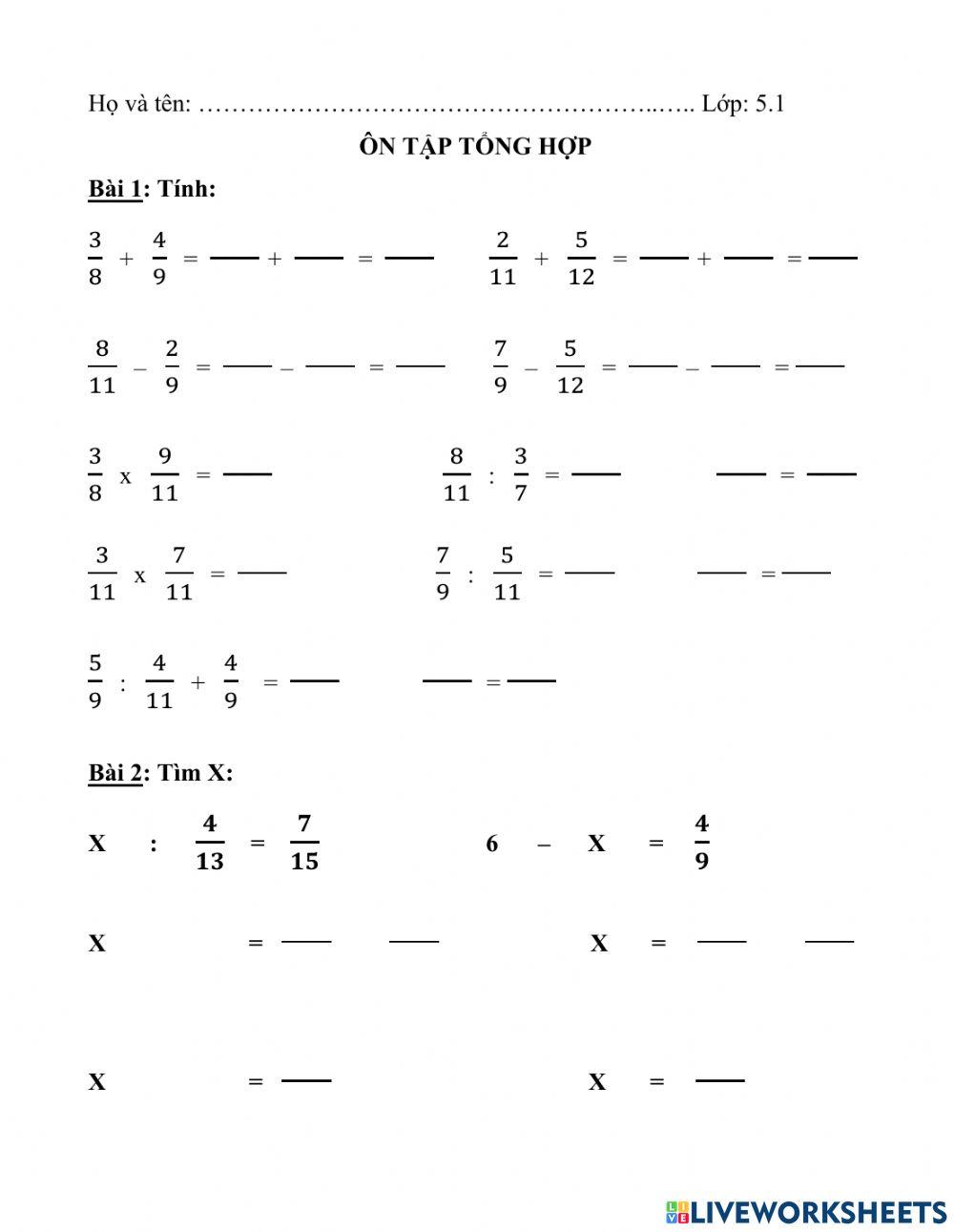 Ôn tập tổng hợp