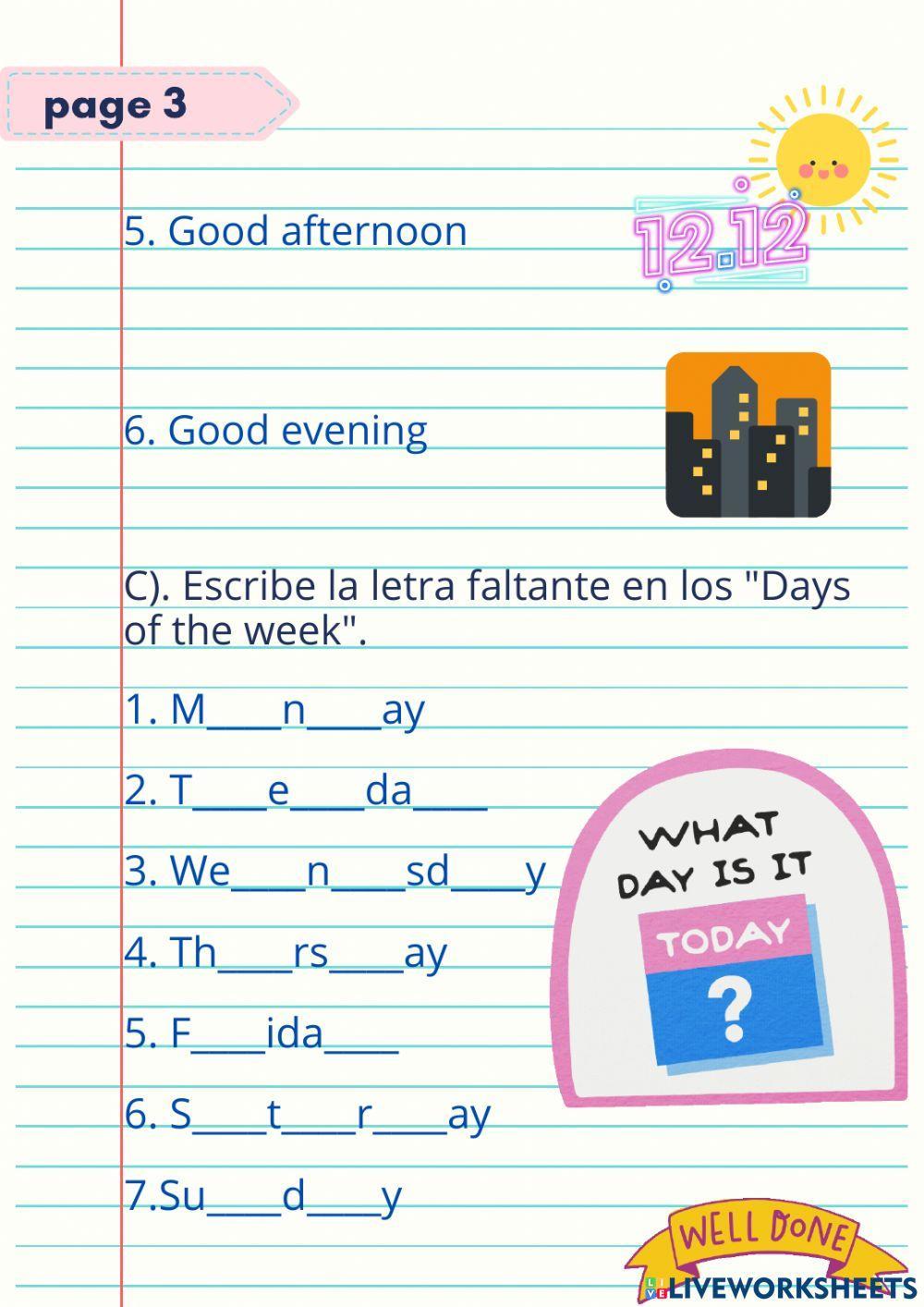 Evaluación diagnostica Basic English for beginners