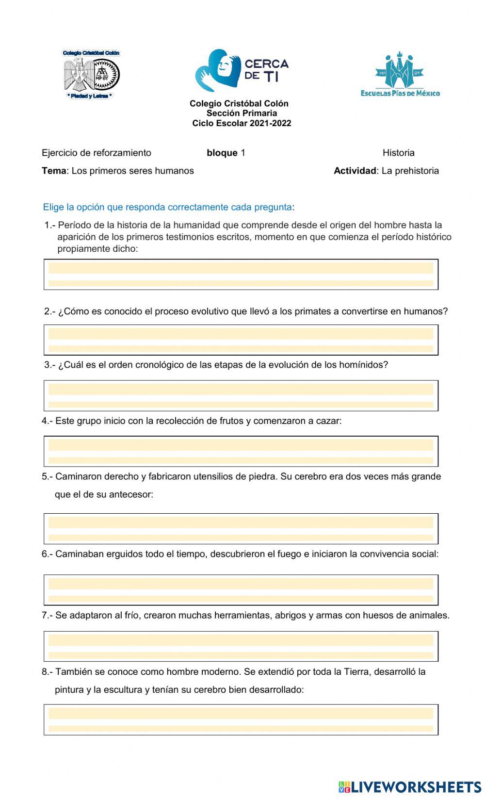 La prehistoria repaso