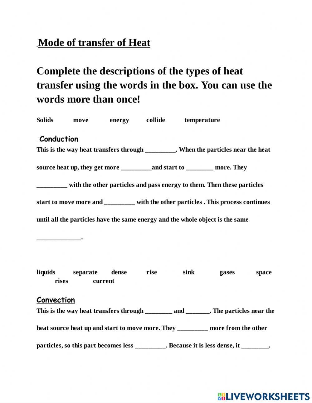 conduction, convection and radiation