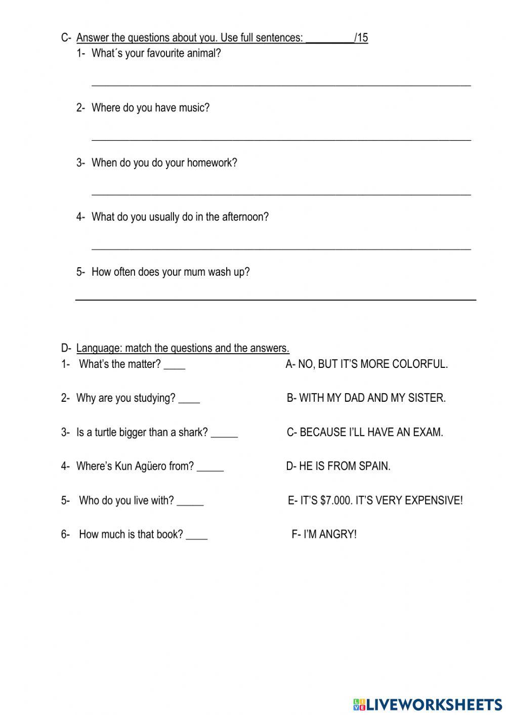 Practice kids 4 mid term exam 8