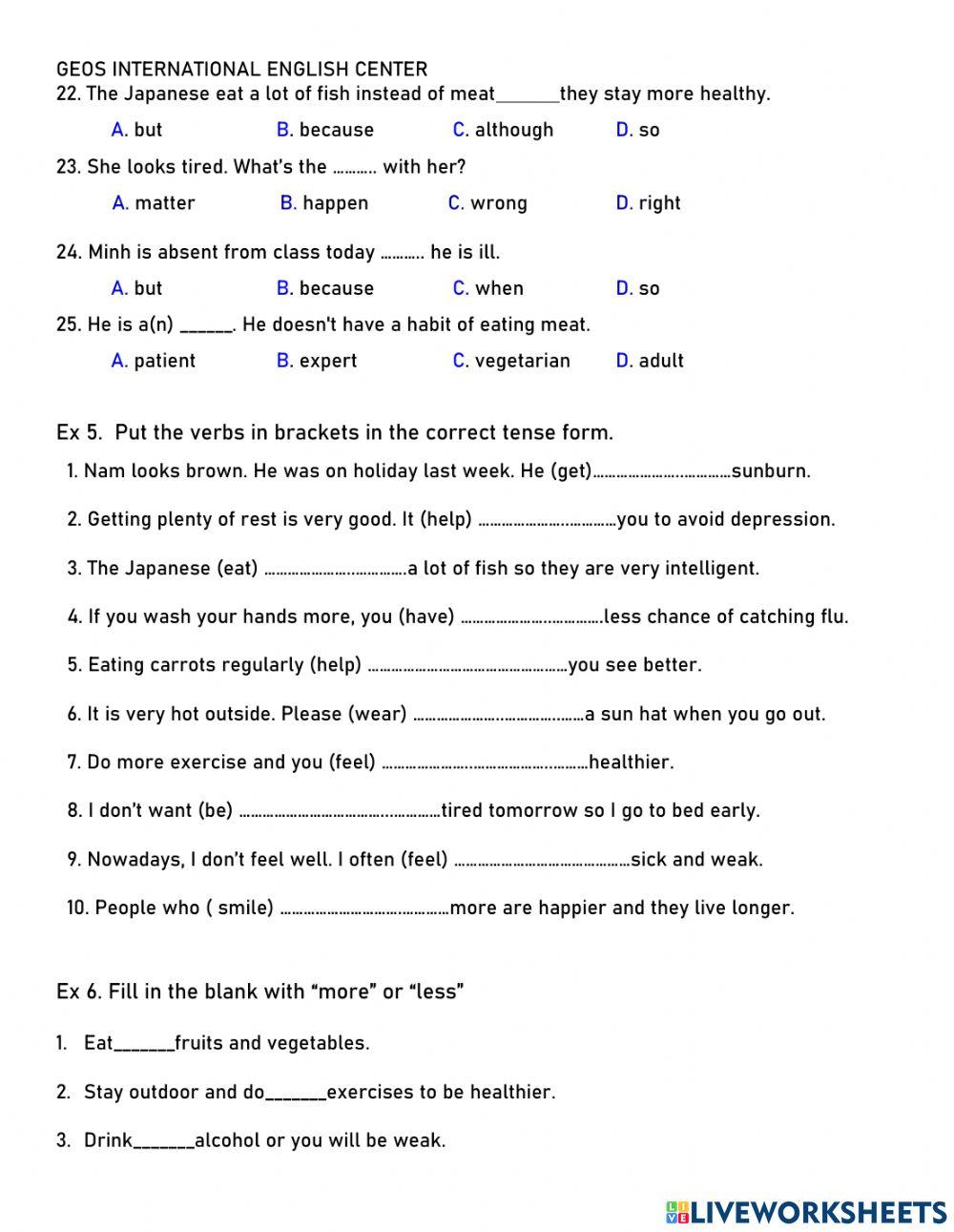 Worksheet 2-unit 2