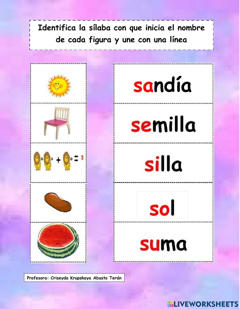 Relación figura sílaba