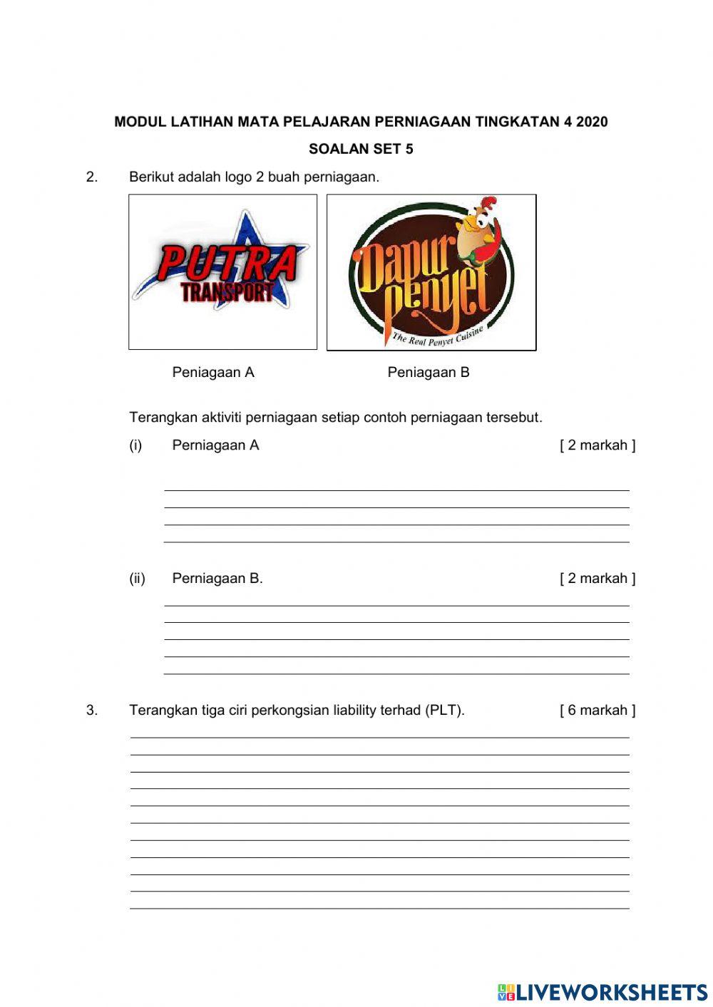 MODUL KECEMERLANGAN SPM PERNIAGAAN ( BAB 1 TING 4)