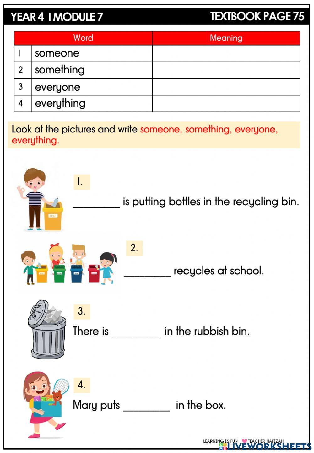 Year 4 module 7- READING - page 74