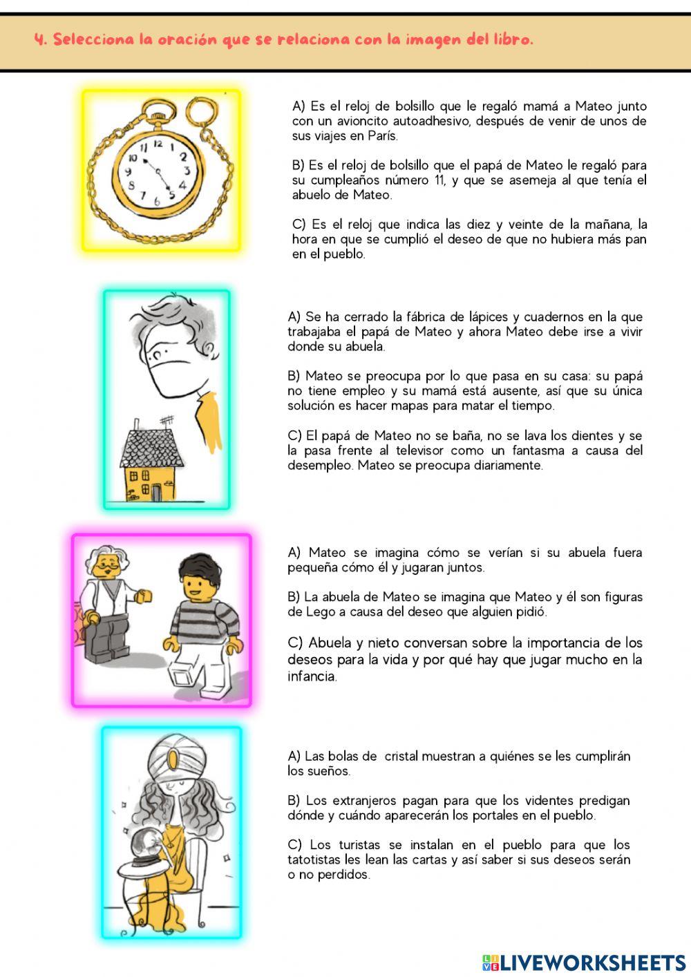 Control de lectura El mapa secreto de las cosas