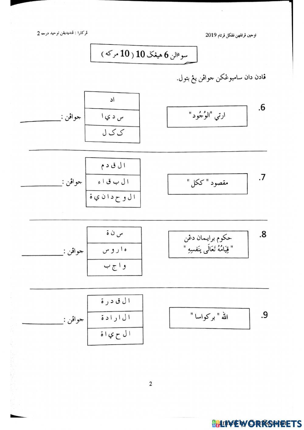 Ulangkaji pendidikan tauhid darjah 2