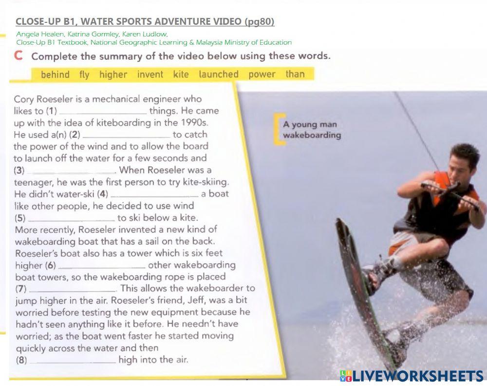 Water Sports Adventure, Close-up B1 Textbook Water Sports Adventure, Close-up B1 Textbook
