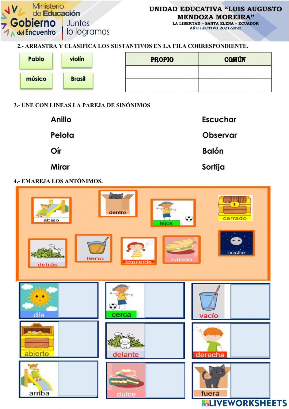 Examen quimestral quinto