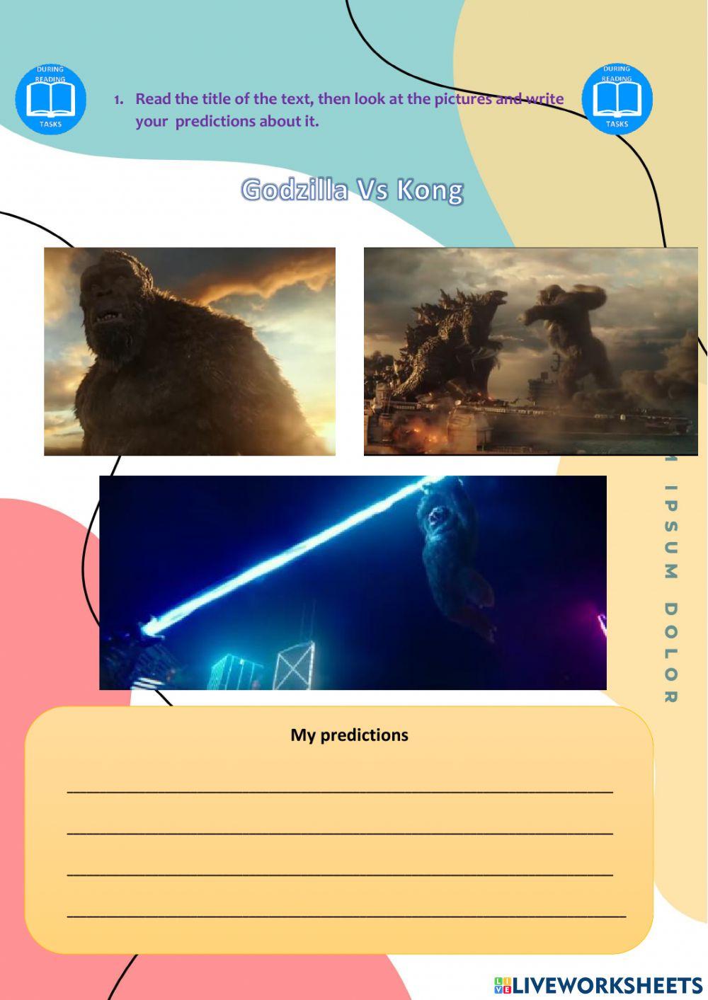 READING COMPREHENSION - GODZILLA VS KONG