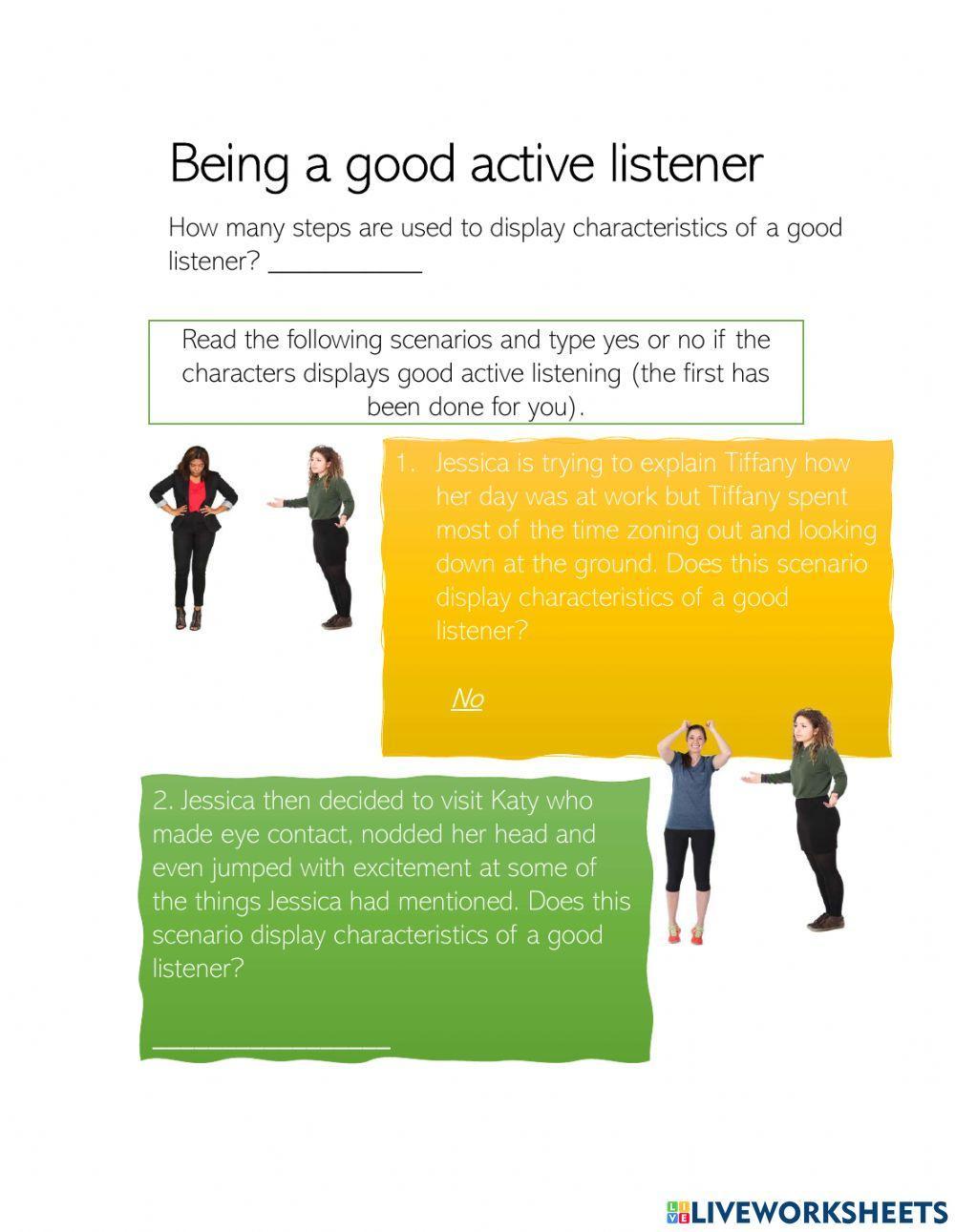 Characteristics of a good active listener