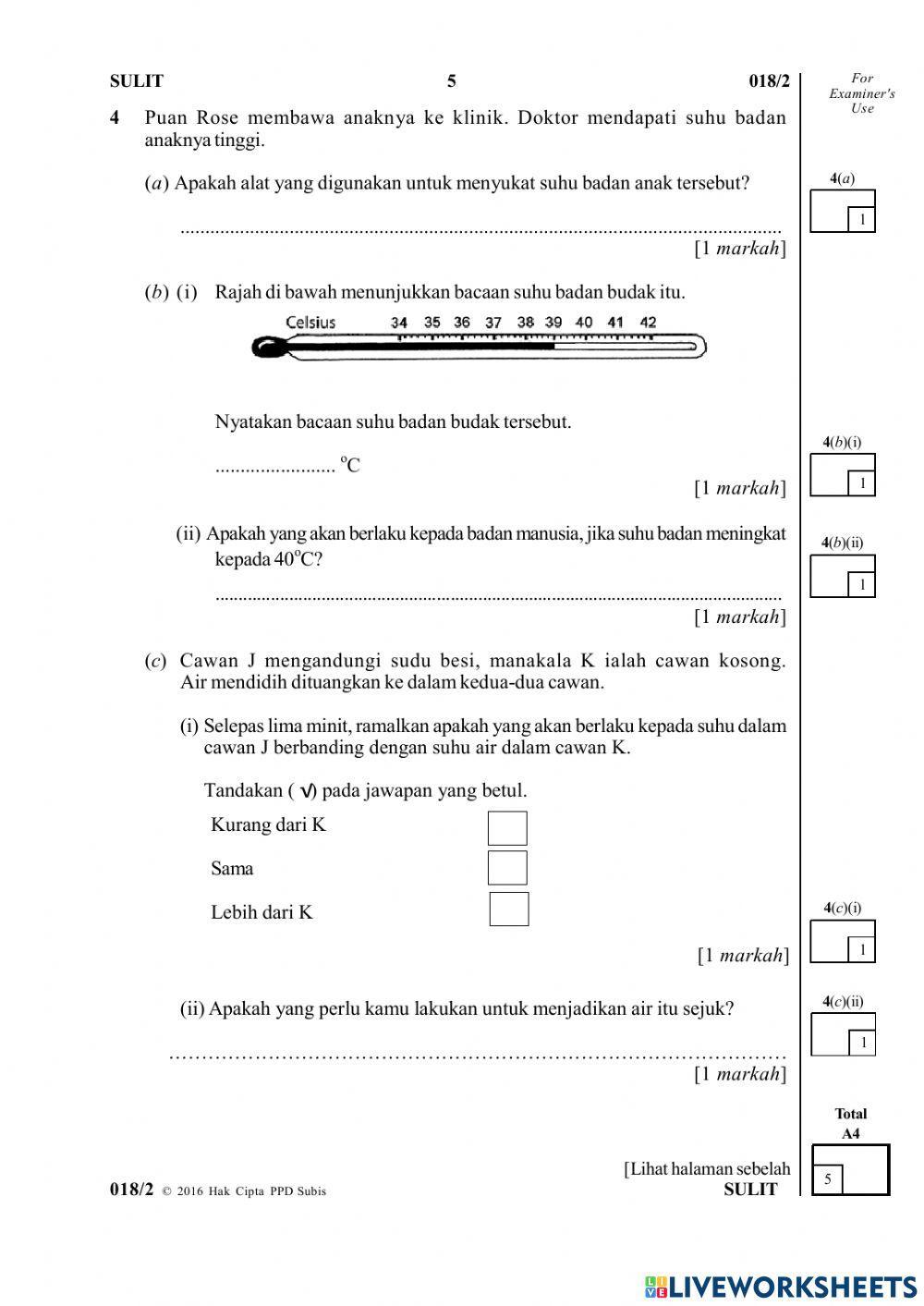 Sains Tahun 6 Kertas 2