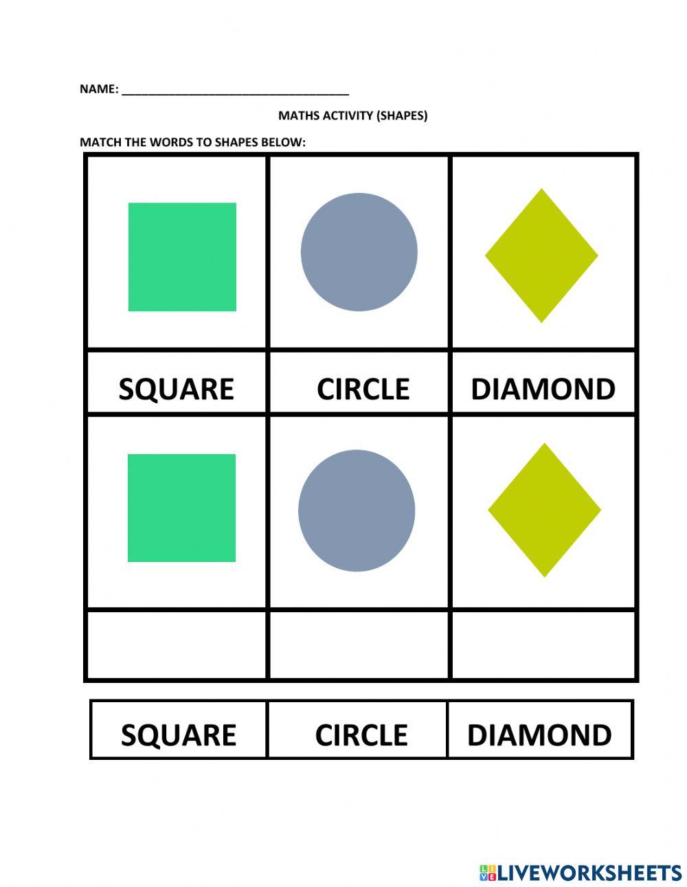 Match the shape labelling