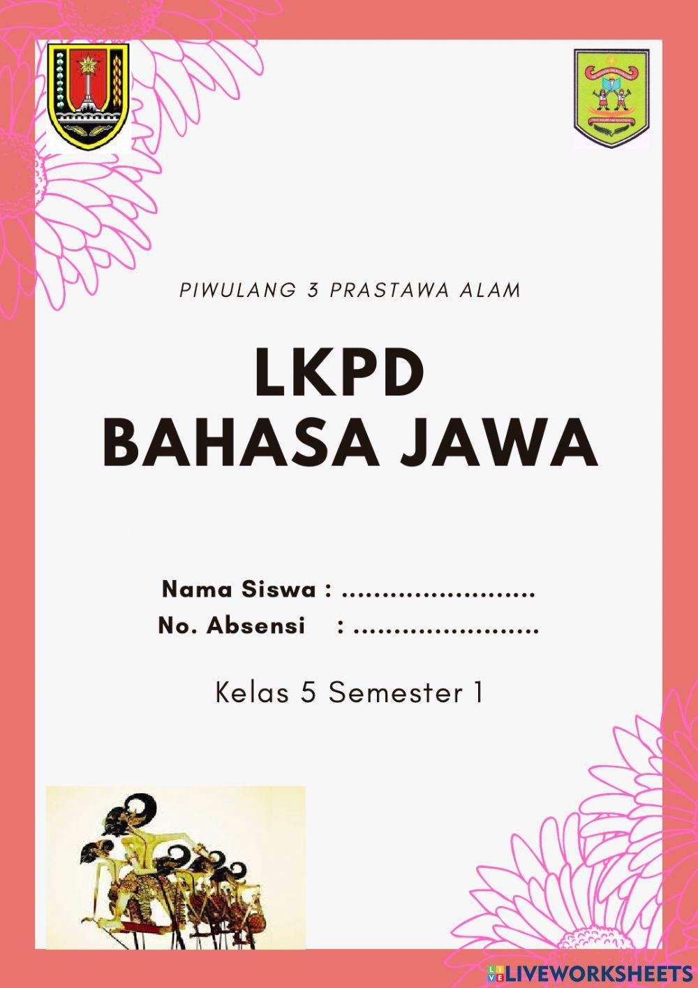 LKPD Kelas 5 Bahasa Jawa Piwulang 3