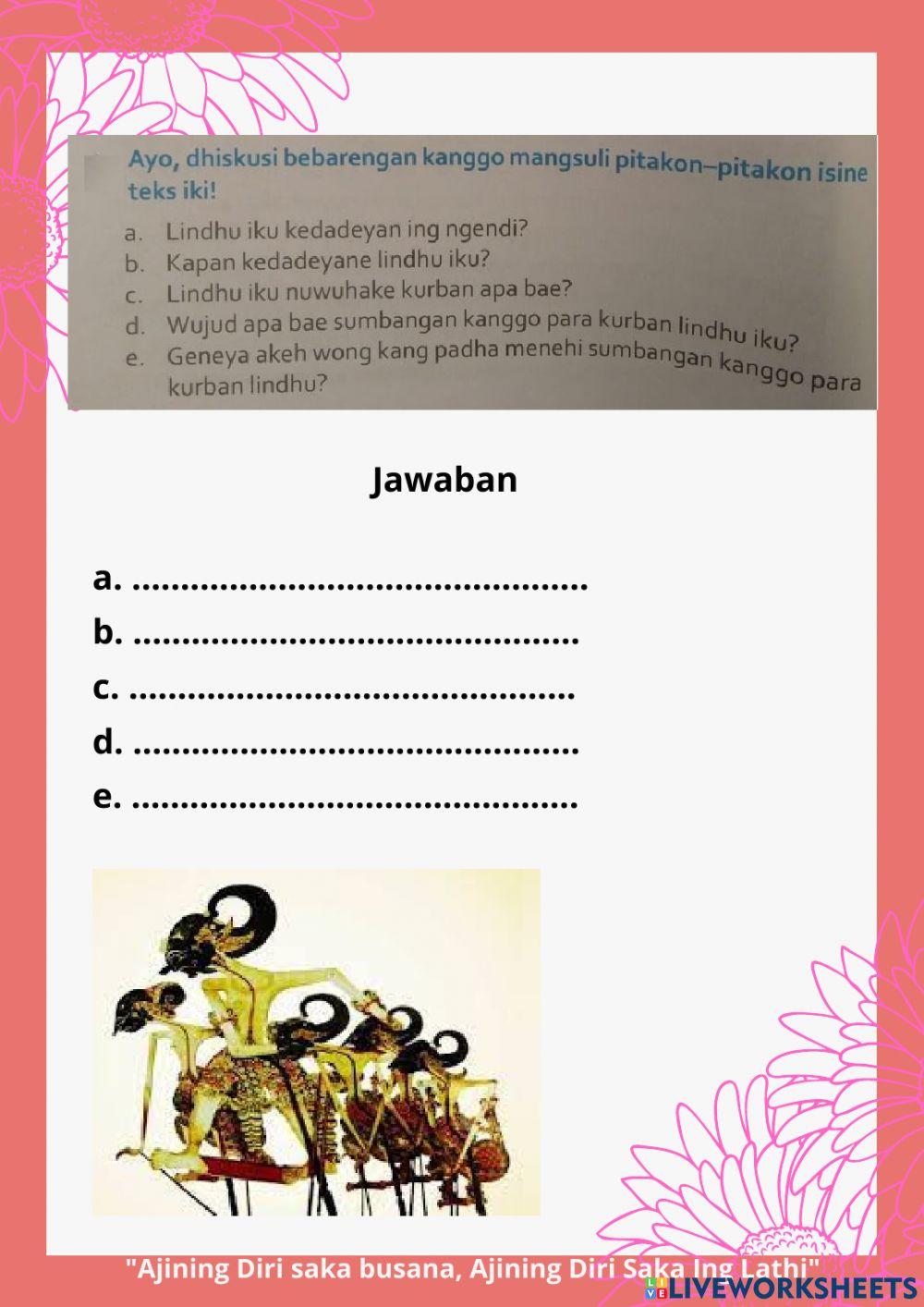 LKPD Kelas 5 Bahasa Jawa Piwulang 3