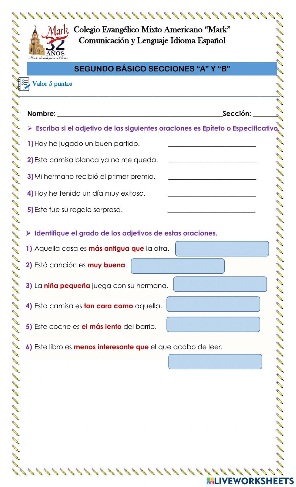 Los Grados del Adjetivo Calificativo