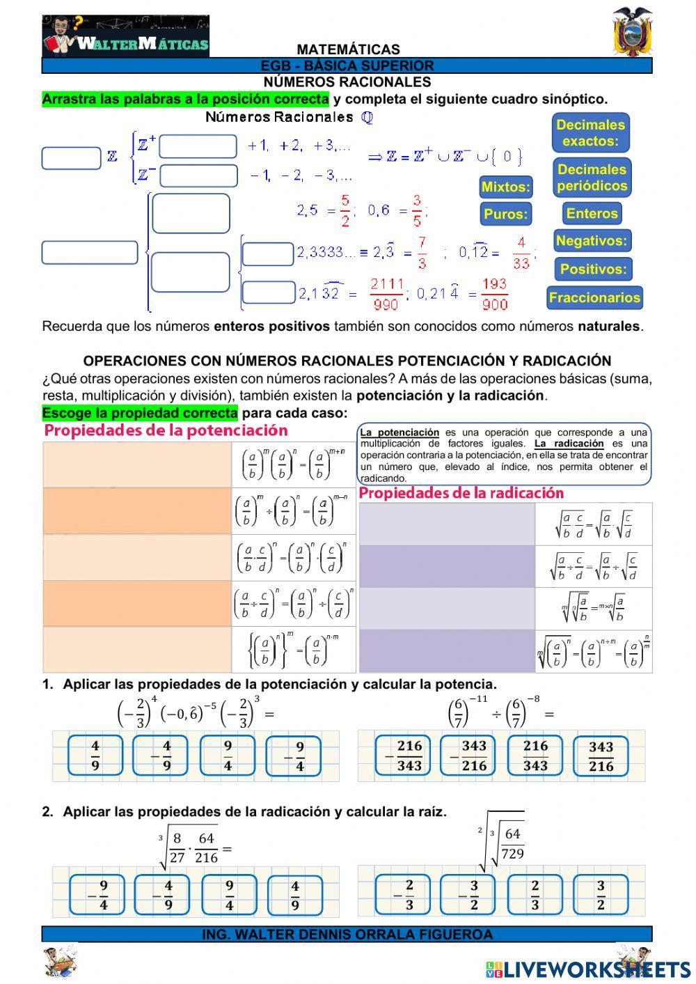 M09W05 Operaciones con números racionales