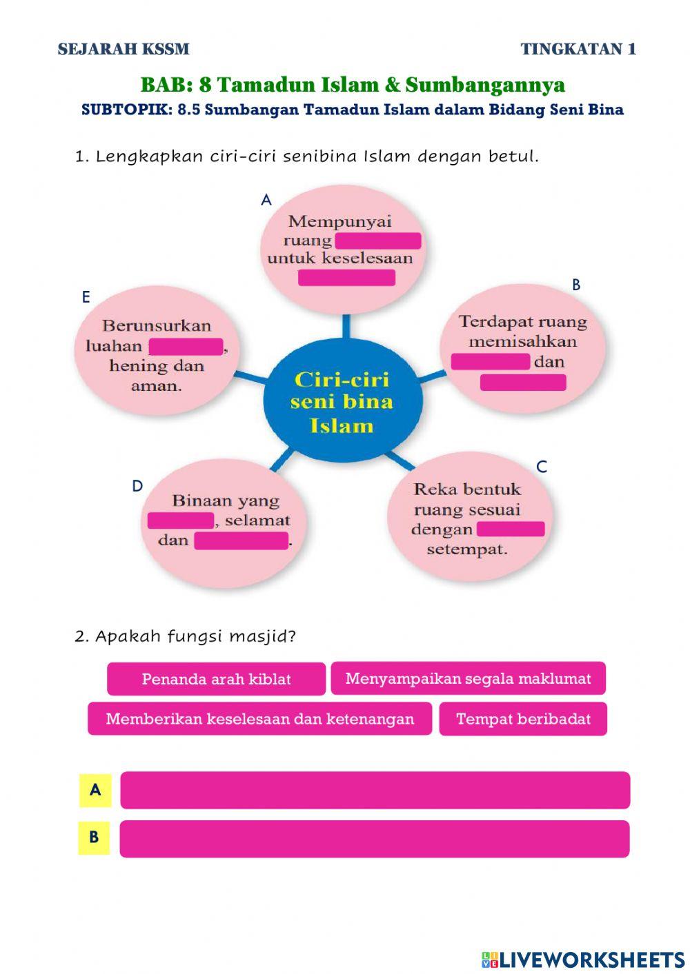 8.5 Sumbangan Tamadun Islam dalam  Bidang Seni Bina