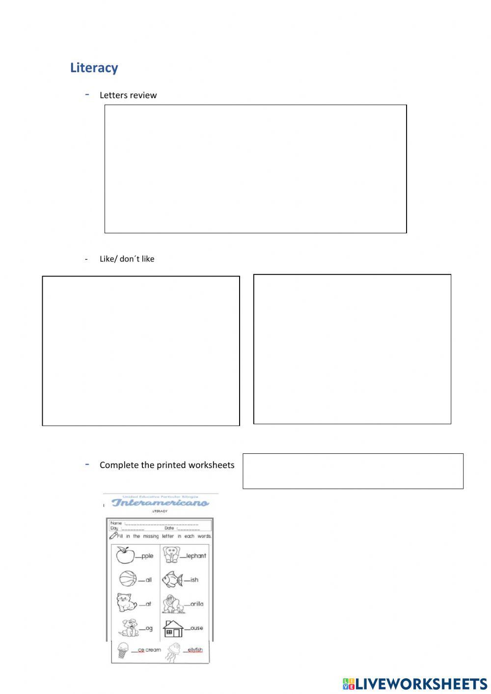 Weekly activities week 18