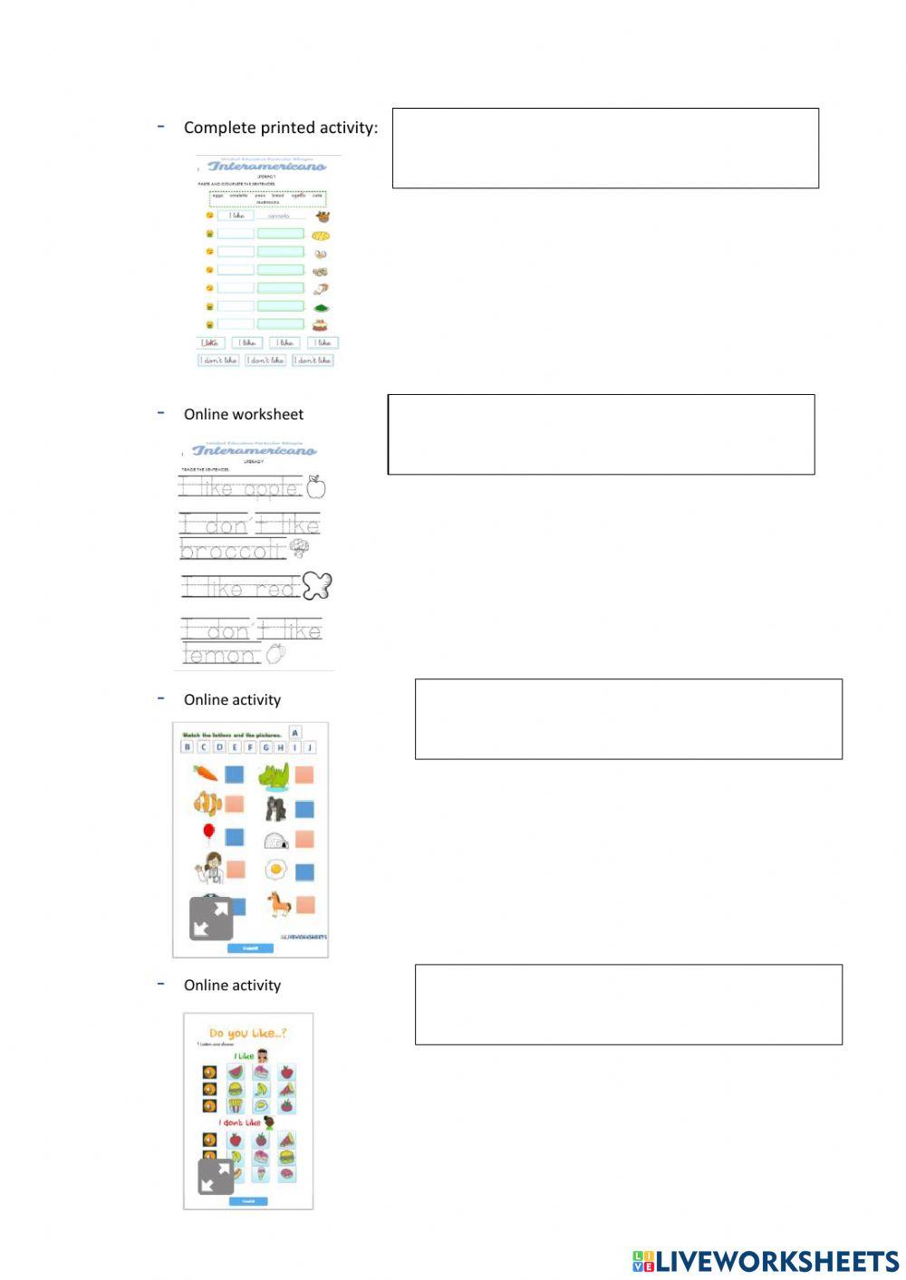 Weekly activities week 18